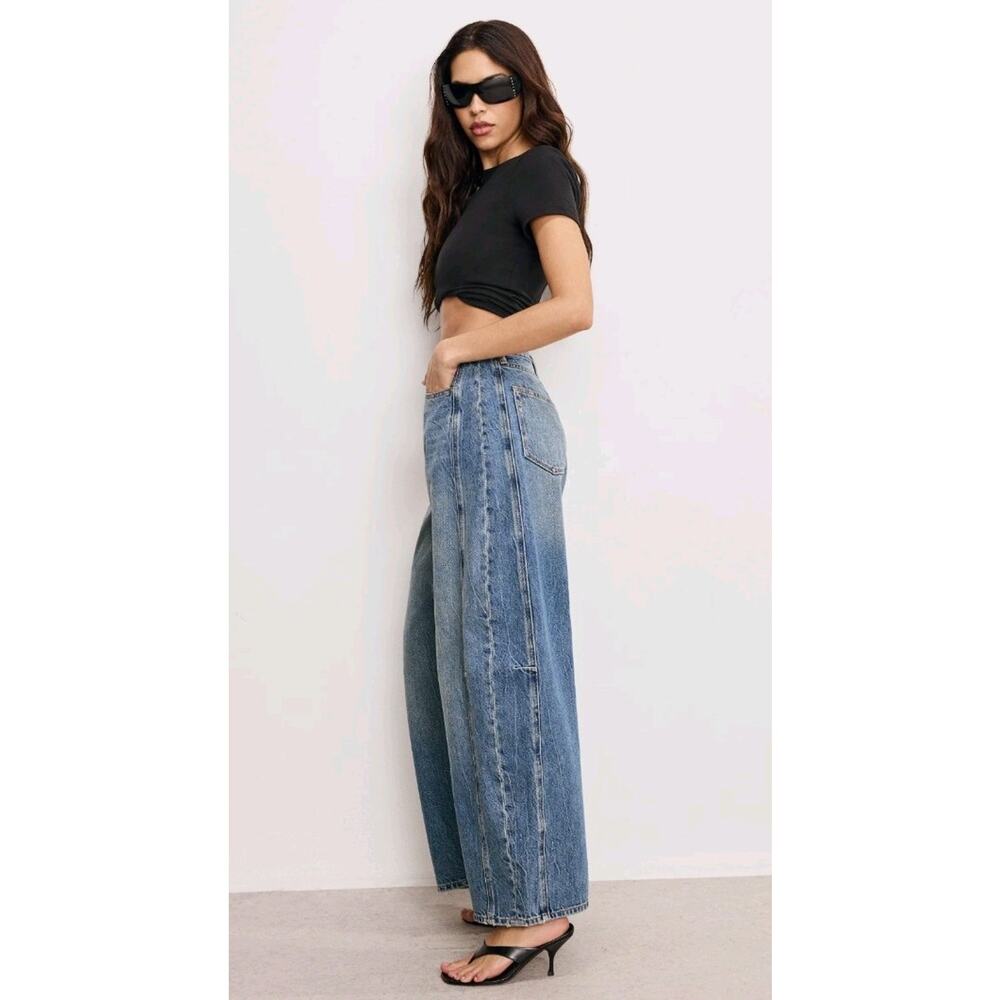 NWT. Good American Good Extreme Barrel Indigo Jeans Size 6 - Picture 8 of 14